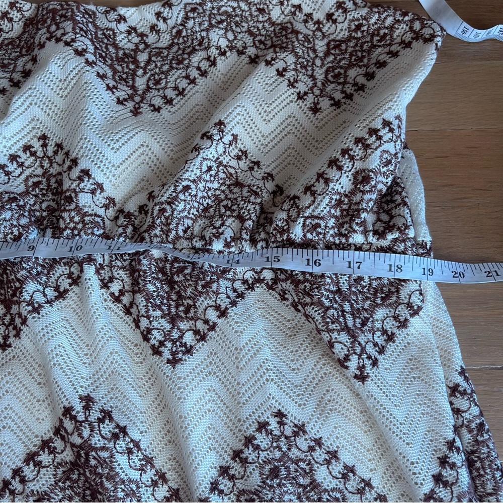 Venus Bohemian Spaghetti Strap Maxi Lace Overlay Dress Sz 1X Chevron Embroidered - Picture 15 of 16